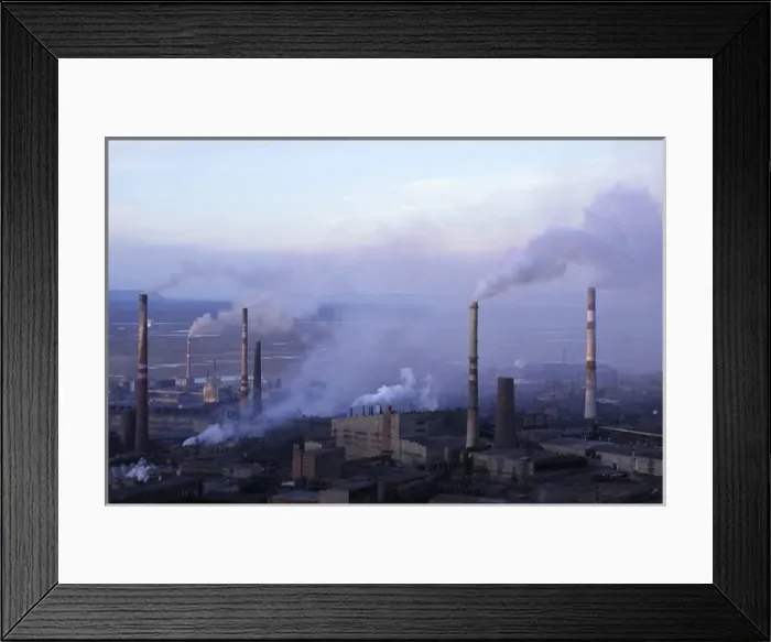 Framed Print : Smoking pipes of metallurgical complex in Norilsk Framed Print : Smoking pipes of metallurgical complex in Norilsk