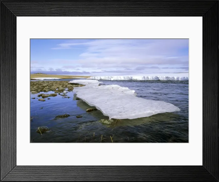 Framed Print : Arctic tundra - snow melts in small river valley Framed Print : Arctic tundra - snow melts in small river valley