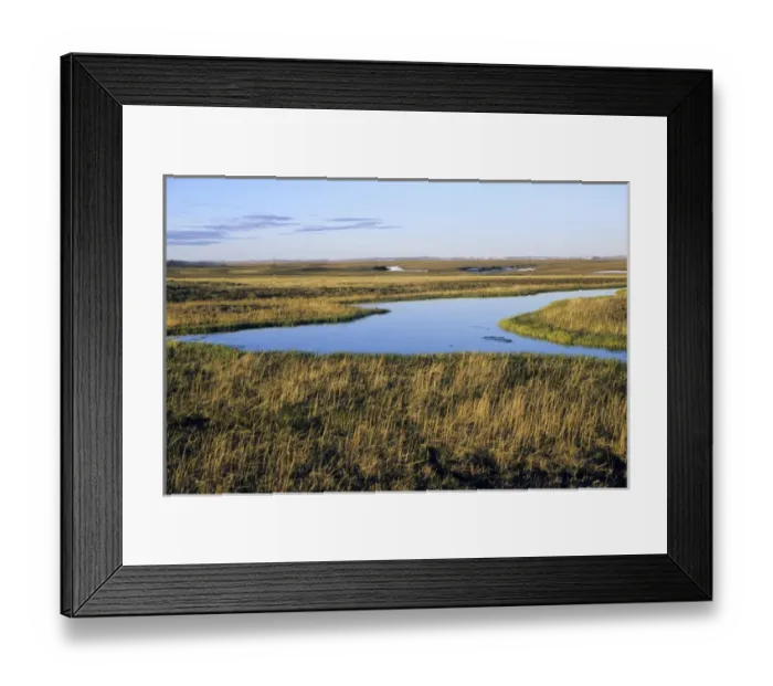Framed Print : Tundra view with a small lake in foreground Framed Print : Tundra view with a small lake in foreground