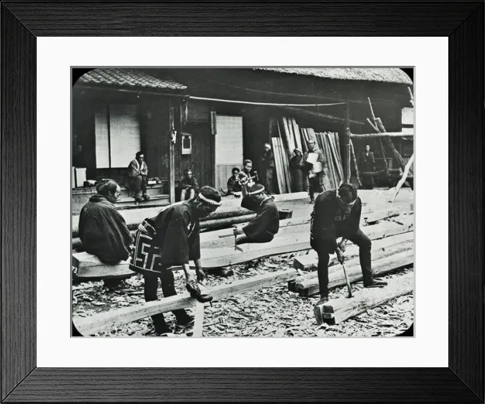 Framed Print : Japan - Japan carpenters at work Framed Print : Japan - Japan carpenters at work