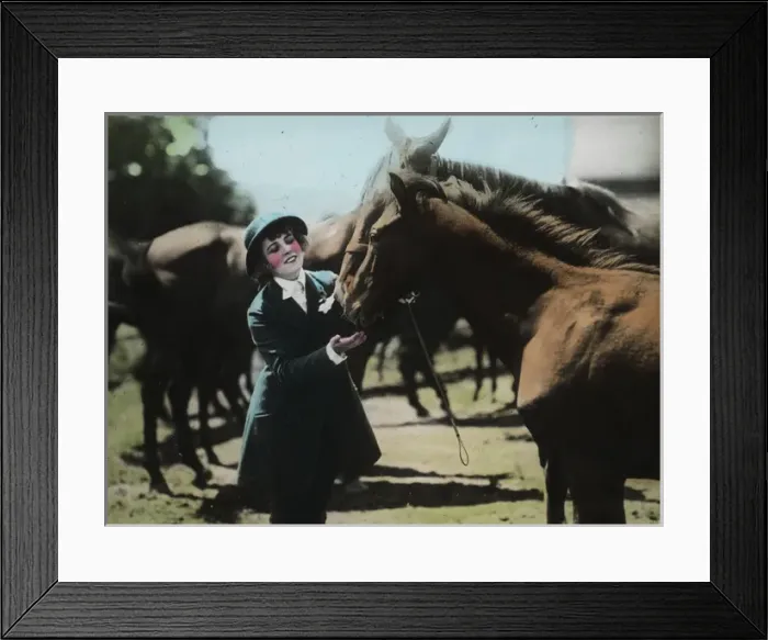 Framed Print : British Country Scene - Girl and Horse