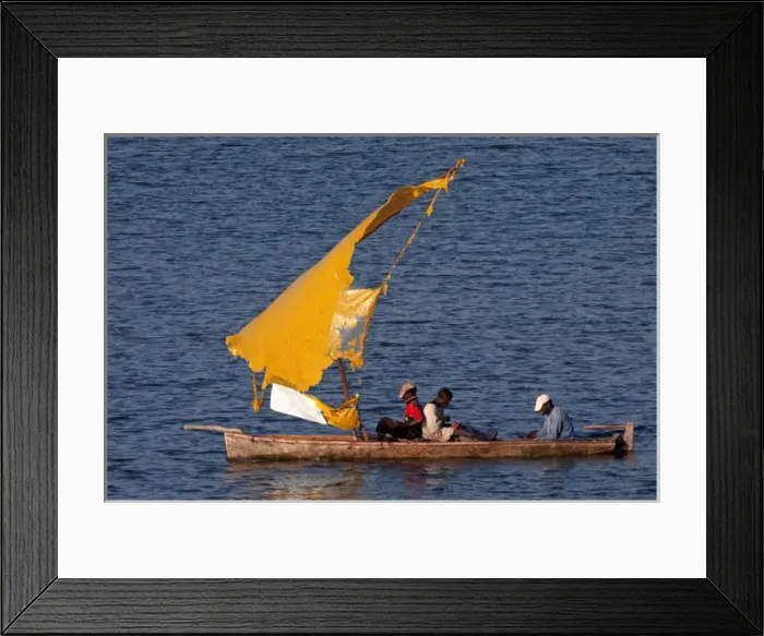 Framed Print : Fishermen - in boat with torn sail Framed Print : Fishermen - in boat with torn sail