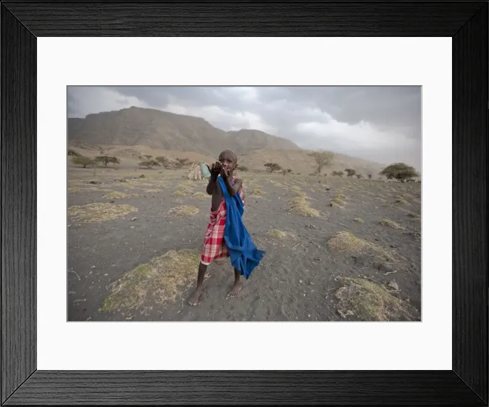 Framed Print : Msai Children - girl asking for sweets Framed Print : Msai Children - girl asking for sweets