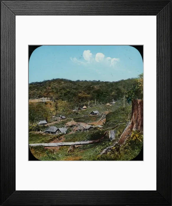 Framed Print : Central America - Gold Mining - Lantern Slide series Framed Print : Central America - Gold Mining - Lantern Slide series