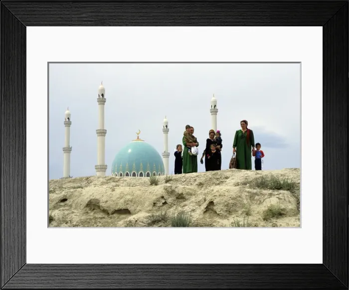 Framed Print : Turkmen women and children in traditional clothes Framed Print : Turkmen women and children in traditional clothes