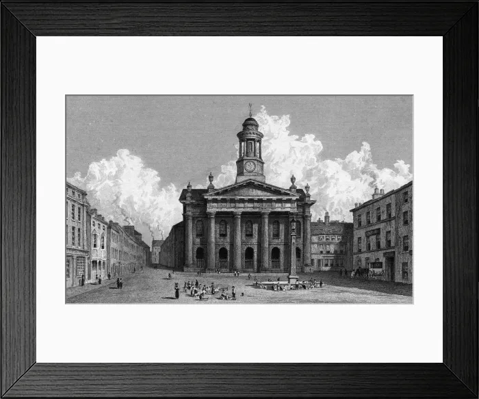 Framed Print : Lancaster sessions house and market, 1829 Framed Print : Lancaster sessions house and market, 1829
