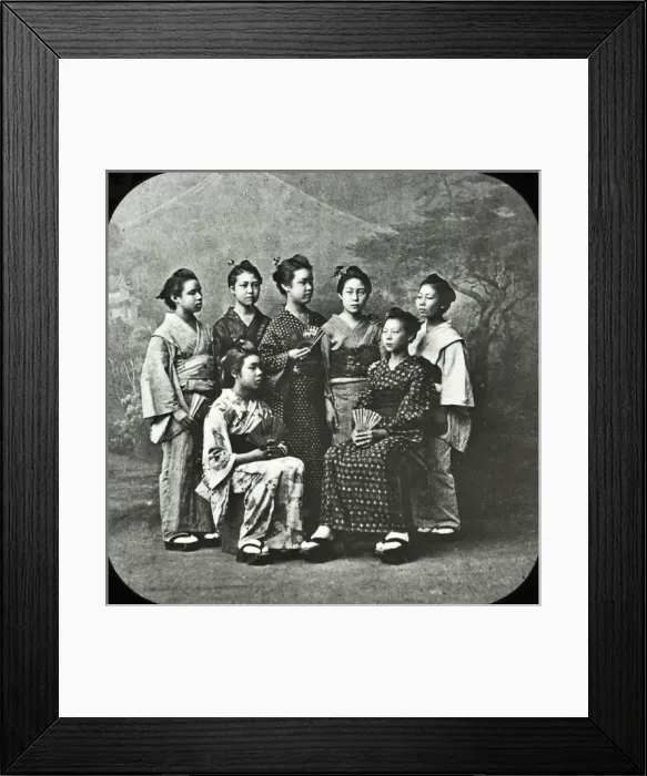 Framed Print : Japan - A group of seven girls Framed Print : Japan - A group of seven girls