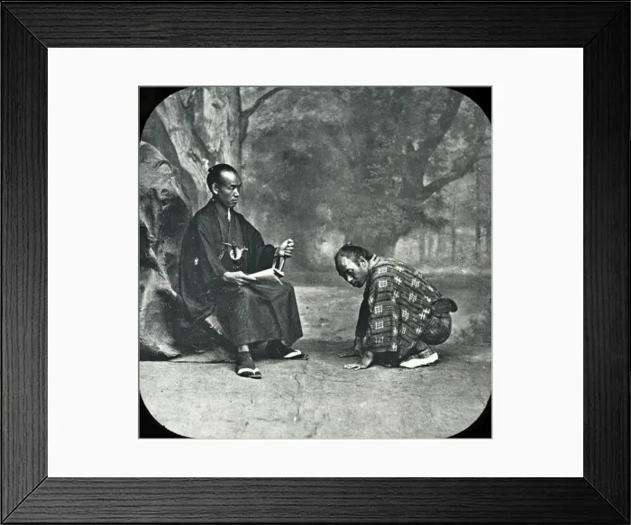 Framed Print : Japan - A Master giving orders to his servant Framed Print : Japan - A Master giving orders to his servant