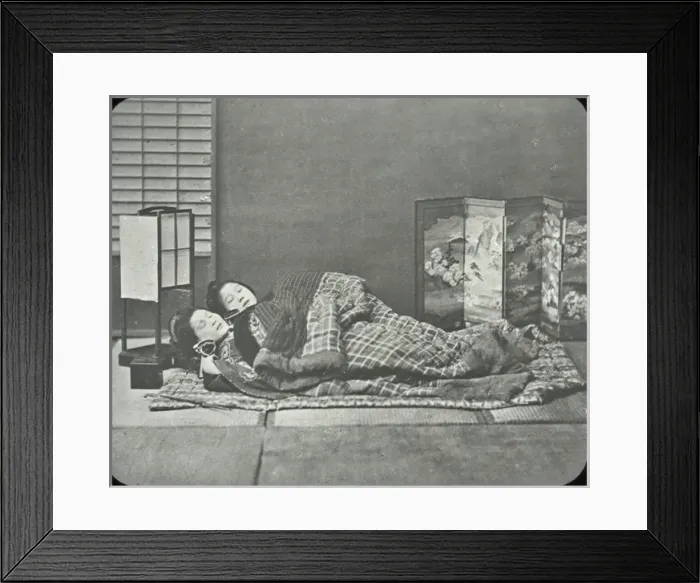 Framed Print : Japan - Interior of a room: Japanese Sleeping Framed Print : Japan - Interior of a room: Japanese Sleeping