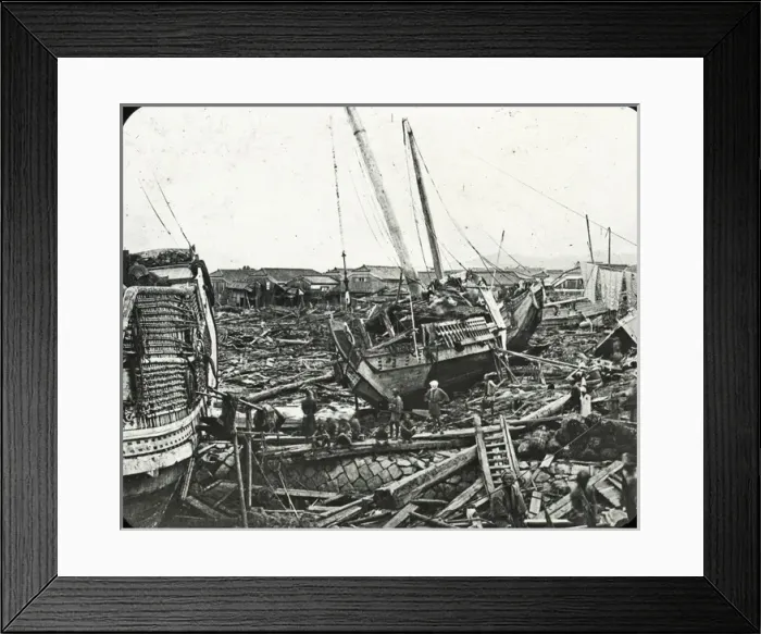 Framed Print : Japan - The effects of a Typhoon (or storm) Framed Print : Japan - The effects of a Typhoon (or storm)