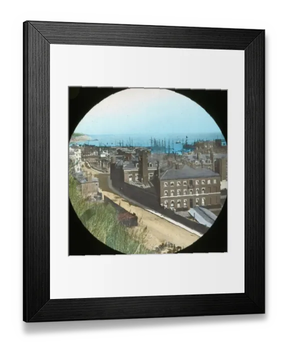 Framed Print : South Coast of England - Folkstone harbour from Battery Terr Framed Print : South Coast of England - Folkstone harbour from Battery Terr