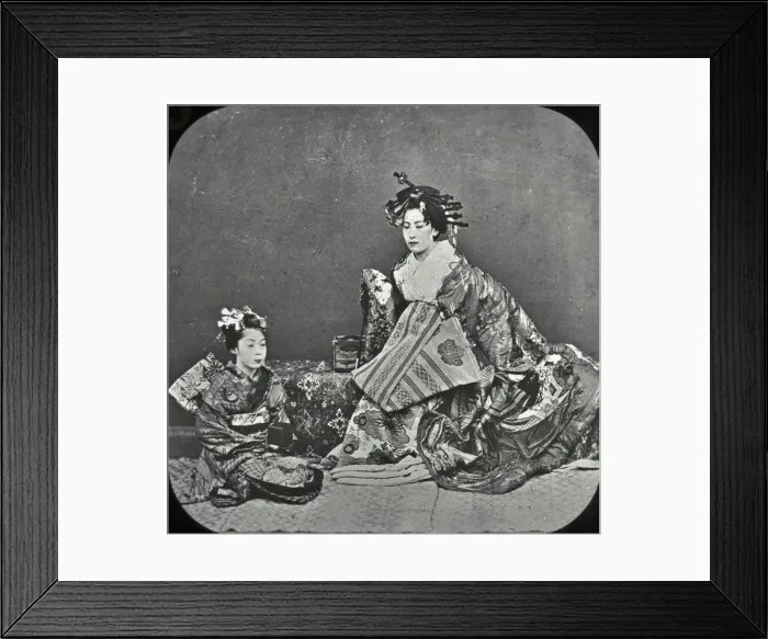 Framed Print : Japan - Posturing and Dancing girls Framed Print : Japan - Posturing and Dancing girls