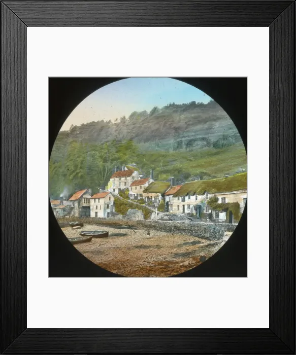 Framed Print : Scenery of Devon - Old cottages from pier, Lynmouth Framed Print : Scenery of Devon - Old cottages from pier, Lynmouth