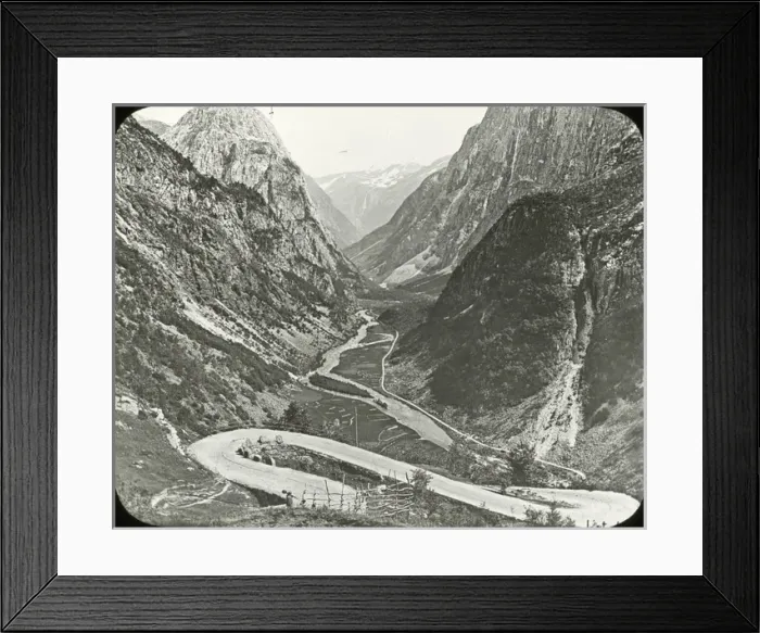 Framed Print : Norway - The Naerodal Valley from below Framed Print : Norway - The Naerodal Valley from below