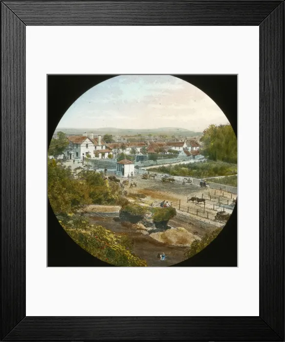 Framed Print : South Coast of England - Pevensey Village from castle Framed Print : South Coast of England - Pevensey Village from castle