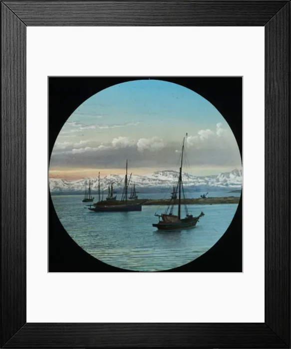 Framed Print : View across water showing five sail boats Framed Print : View across water showing five sail boats