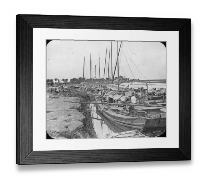 Framed Print : China - Tying-up Station on the Pei-Ho Framed Print : China - Tying-up Station on the Pei-Ho
