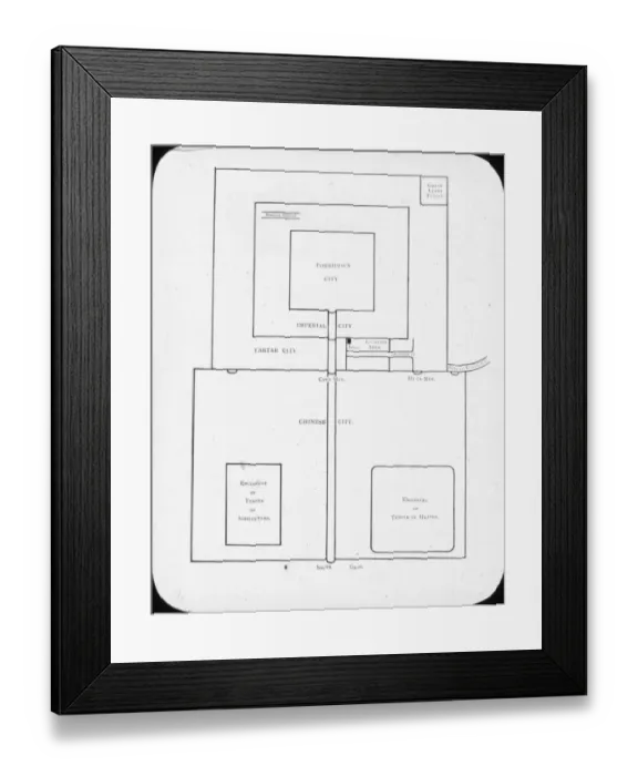 Framed Print : China - Sketch map of Peking Framed Print : China - Sketch map of Peking