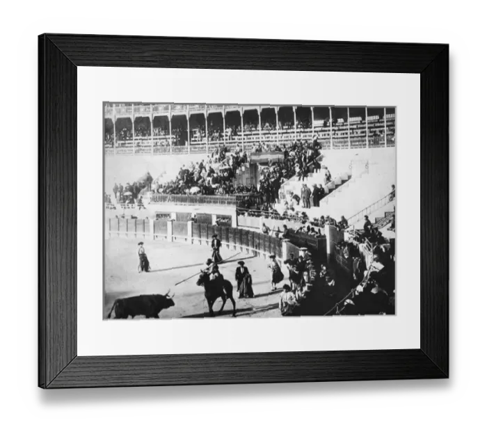 Framed Print : Spain - The Picador challenging the Bull Framed Print : Spain - The Picador challenging the Bull