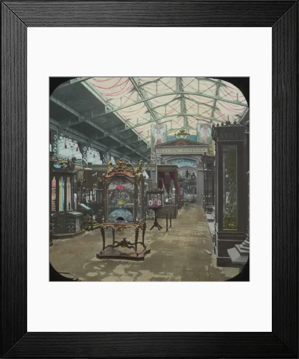 Framed Print : Paris Exhibition 1900 - Ornate case with fans Framed Print : Paris Exhibition 1900 - Ornate case with fans