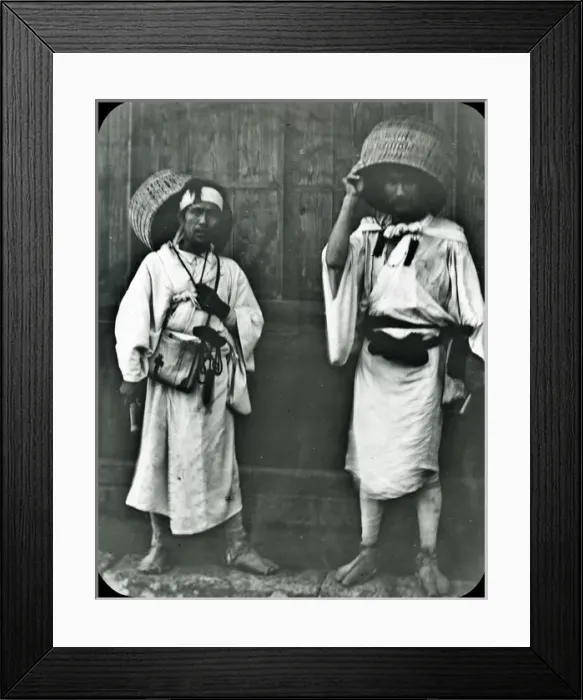 Framed Print : Japan - Begging Priests or Temple Dwellers Framed Print : Japan - Begging Priests or Temple Dwellers