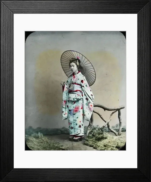 Framed Print : Japan - lady wearing kimono Framed Print : Japan - lady wearing kimono