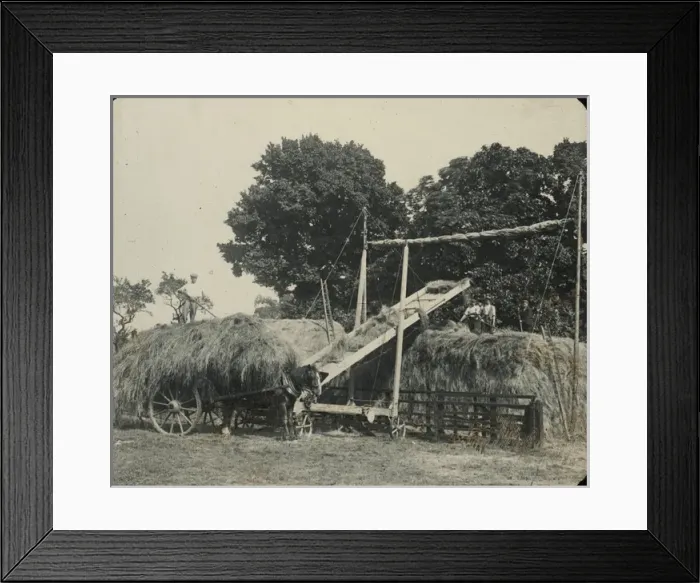 Framed Print : British Country Scene - Building the rick Framed Print : British Country Scene - Building the rick