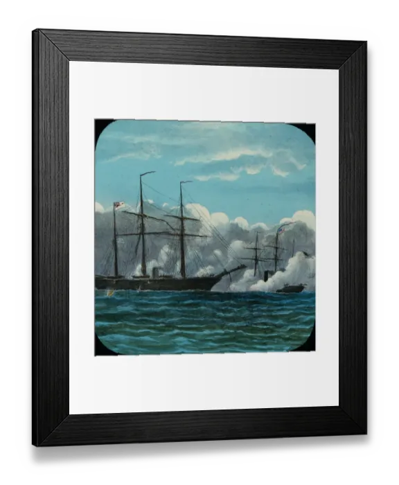 Framed Print : Sea fight between the Alabama and the Kearsage Framed Print : Sea fight between the Alabama and the Kearsage