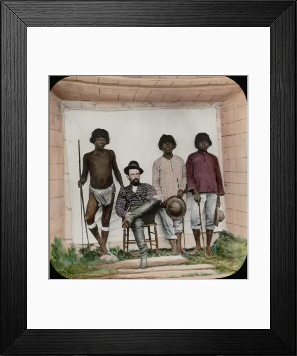 Framed Print : Central America - Gold Mining - Lantern Slide series Framed Print : Central America - Gold Mining - Lantern Slide series