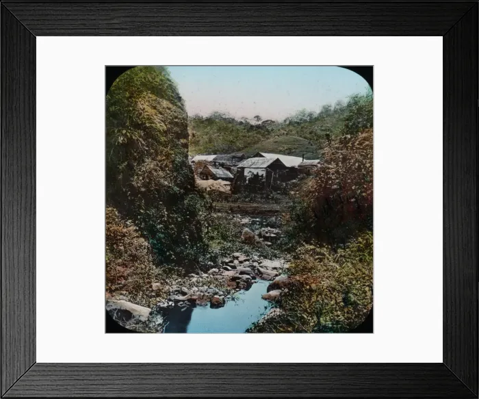 Framed Print : Central America - Gold Mining - Lantern Slide series Framed Print : Central America - Gold Mining - Lantern Slide series