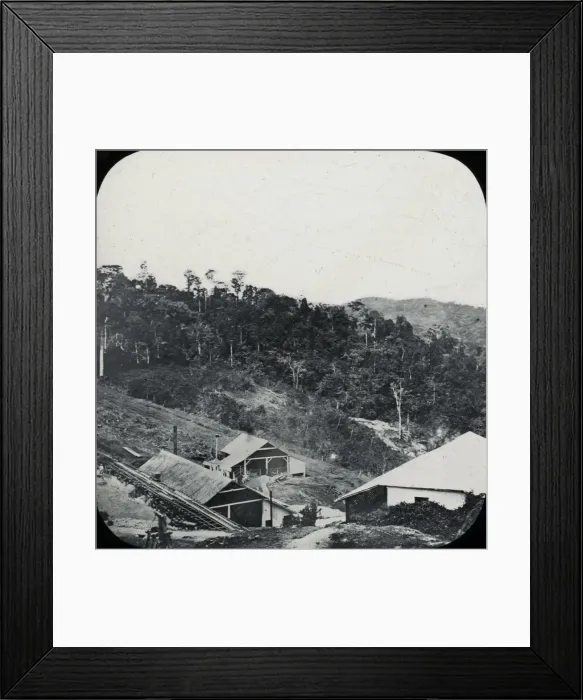 Framed Print : Central America - Gold Mining - Lantern Slide series Framed Print : Central America - Gold Mining - Lantern Slide series