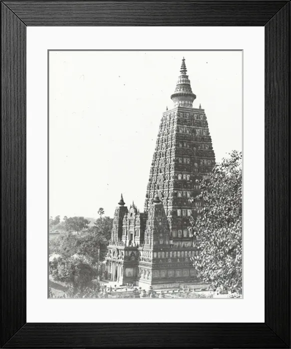 Framed Print : India - The Buddhist Temple and Gardens, Gaya Framed Print : India - The Buddhist Temple and Gardens, Gaya