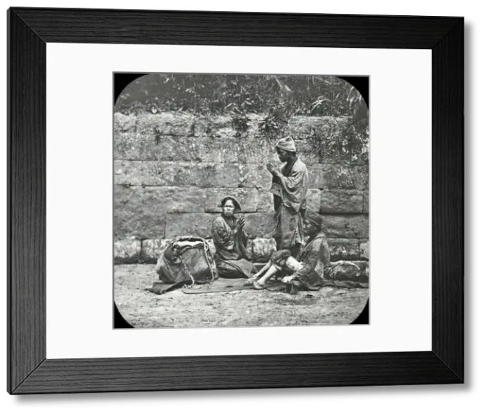 Framed Print : Japan - A group of beggars praying Framed Print : Japan - A group of beggars praying