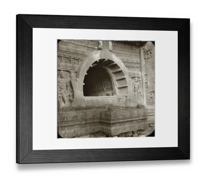 Framed Print : A large round doorway carved from stone Framed Print : A large round doorway carved from stone