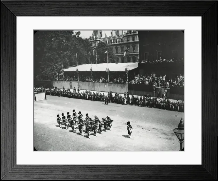 Framed Print : Queen Victorias Diamond Jubilee - Black Watch passing White Framed Print : Queen Victorias Diamond Jubilee - Black Watch passing White