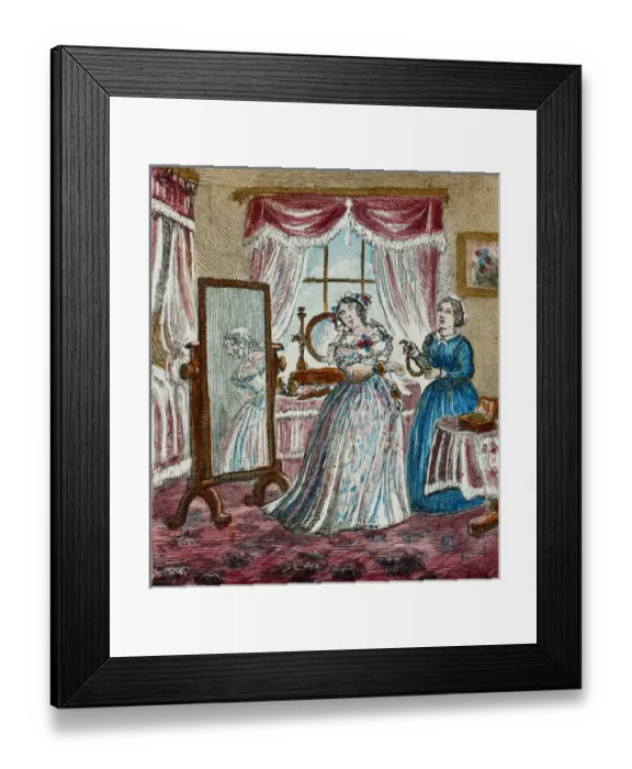 Framed Print : Picture of a woman dressing in an ornate dress Framed Print : Picture of a woman dressing in an ornate dress