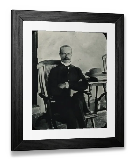Framed Print : Zimbabwe (Rhodesia) - Man with moustache, sitting on a chair Framed Print : Zimbabwe (Rhodesia) - Man with moustache, sitting on a chair