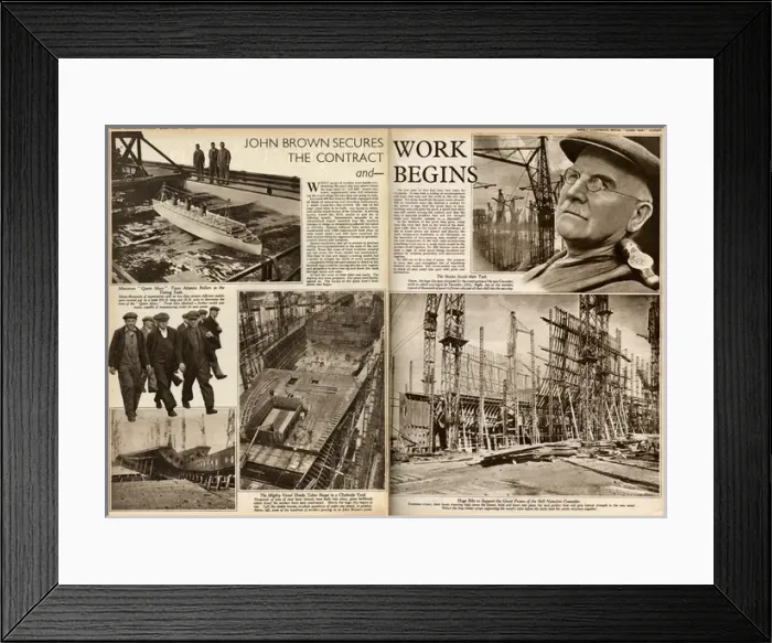 Framed Print : Queen Mary Ocean Liner work begins Framed Print : Queen Mary Ocean Liner work begins