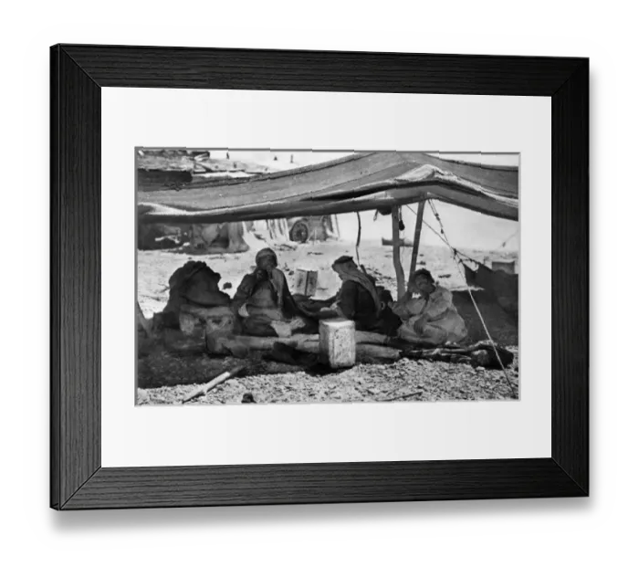 Framed Print : Group of Bedouins in their tent, Holy Land Framed Print : Group of Bedouins in their tent, Holy Land