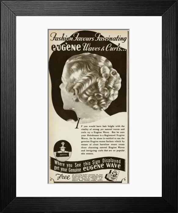 Framed Print : Advert for Eugene waves and curls 1936 Framed Print : Advert for Eugene waves and curls 1936