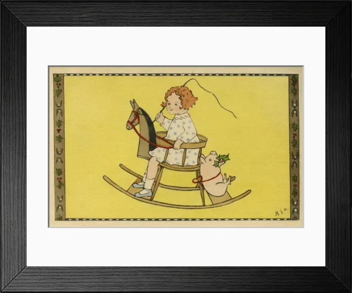 Framed Print : Child on a rocking horse Framed Print : Child on a rocking horse