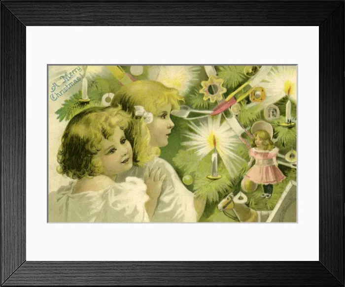 Framed Print : Children round an Xmas tree Framed Print : Children round an Xmas tree