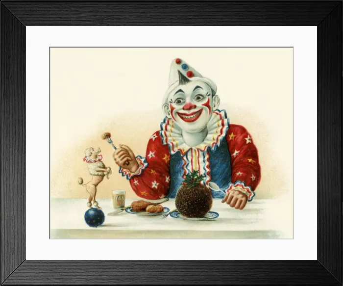 Framed Print : Clown & poodle Framed Print : Clown & poodle