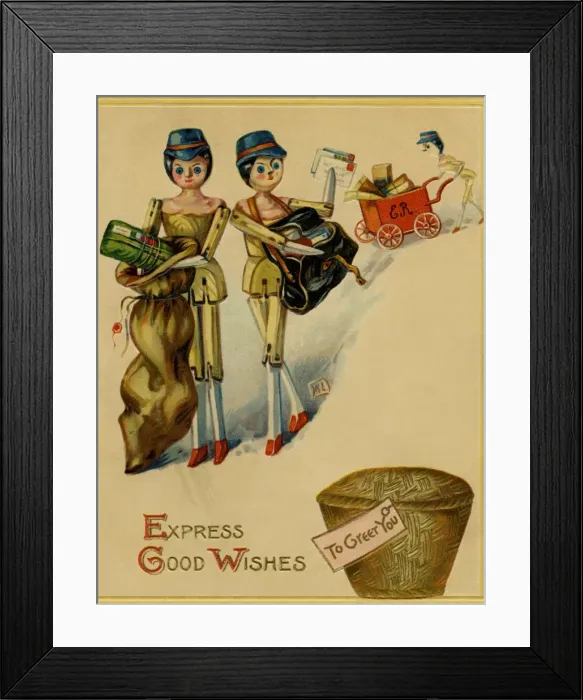 Framed Print : Dutch doll postmen Framed Print : Dutch doll postmen