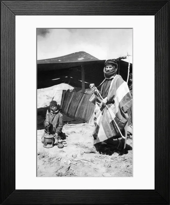 Framed Print : Group of Bedouins with their tent, Holy Land Framed Print : Group of Bedouins with their tent, Holy Land