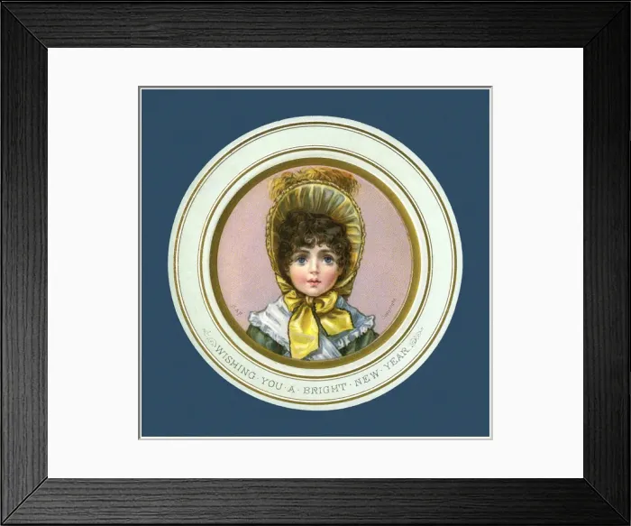 Framed Print : Victorian New Year card Framed Print : Victorian New Year card