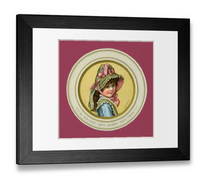 Framed Print : Victorian New Year card Framed Print : Victorian New Year card