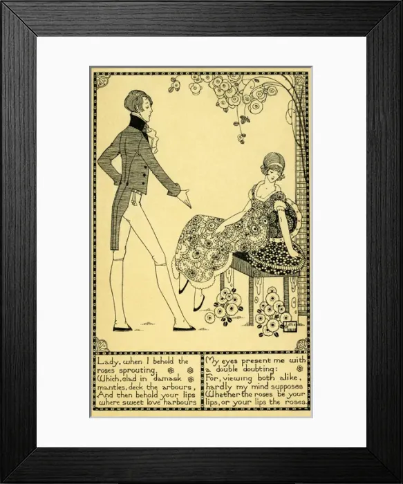 Framed Print : Romantic Regency couple