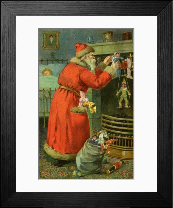 Framed Print : Santa delivering presents Framed Print : Santa delivering presents