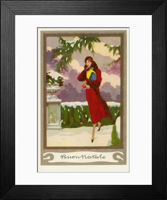 Framed Print : Fashionable woman with gifts Framed Print : Fashionable woman with gifts